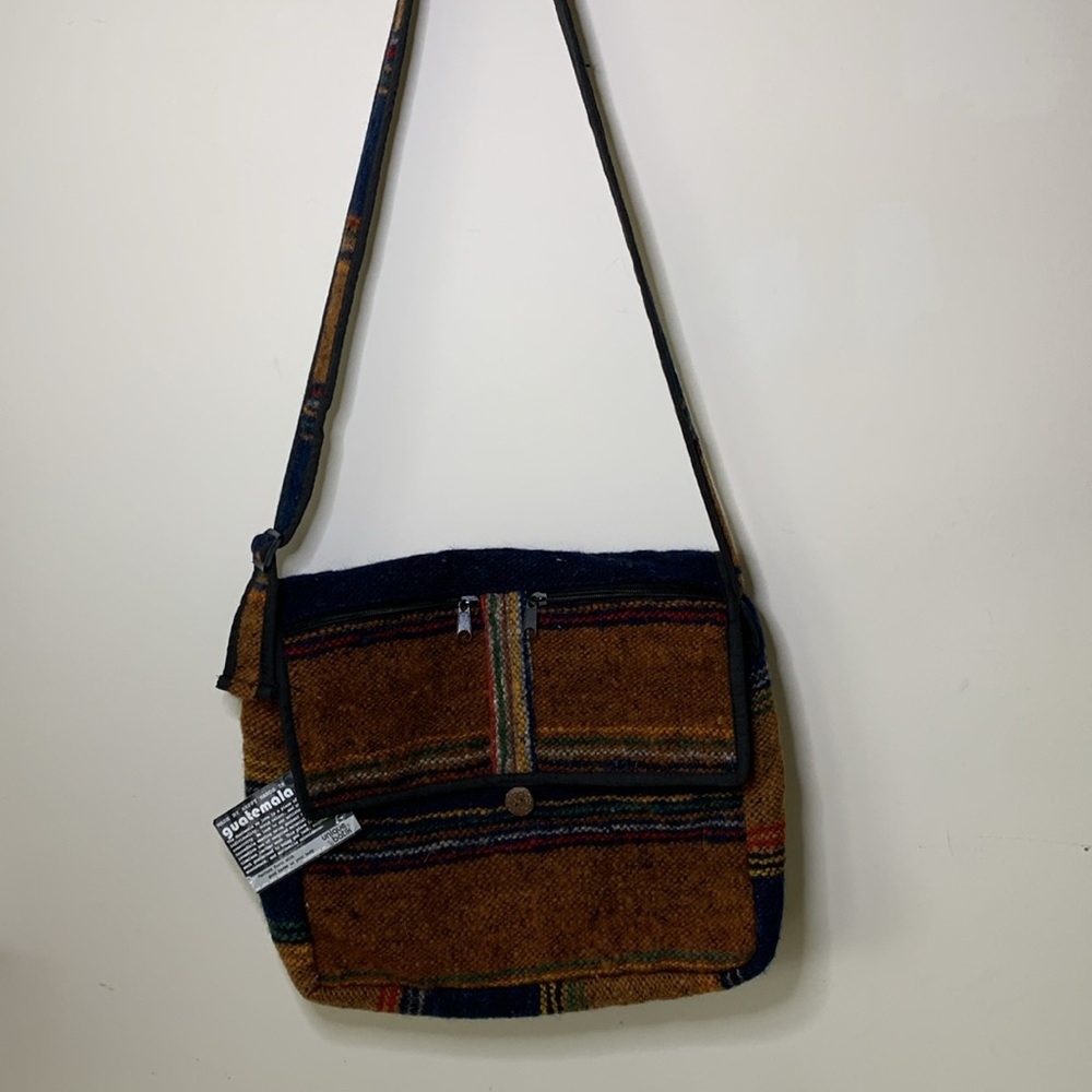 UNIQUE BATIK 100% WOOL HANDMADE IN GUATEMALA MESSENGER CROSSBODY BAG ADJ… - Picture 8 of 16